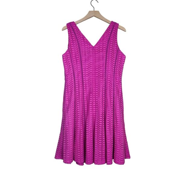 J. Crew Womens 10 Pink V-Neck Fit & Flare Lined Dress - Picture 2 of 9